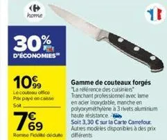 <b> home  30%  d'économies  10%  lecouteau office prix payé encaisse sot  gamme de couteaux forgés "la référence des cuisiniers" tranchant professionnel avec lame en acier inoxydable, manche en polyox