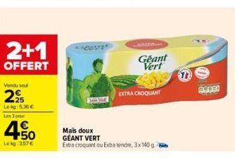 maïs doux Géant Vert