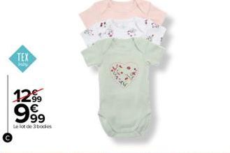 TEX  baby  1299 999  Le lot de 3 bodies 