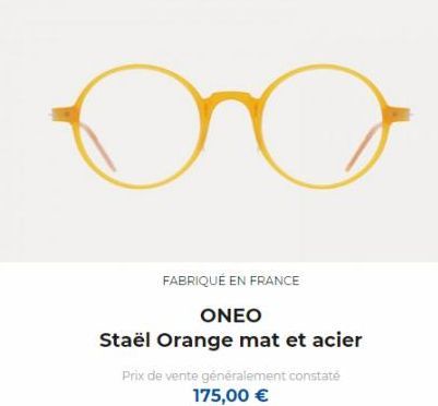 DO  FABRIQUÉ EN FRANCE  ONEO  Staël Orange mat et acier  Prix de vente généralement constaté 175,00 € 