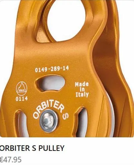 ulaa  0114  0149-289-14  orbiter  orbiter s pulley  €47.95  made in italy  
