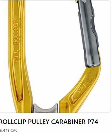 D  FARL ROLLOLIP  PAT.  ROLLCLIP PULLEY CARABINER P74  €40.95  