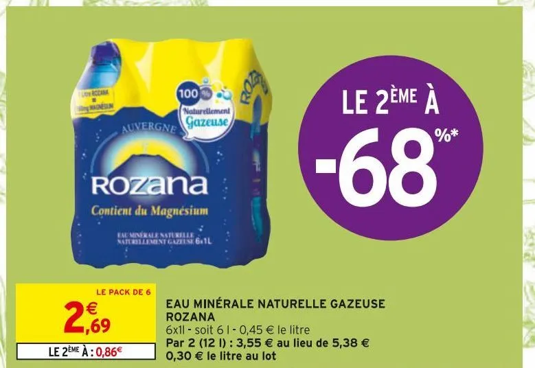 eau minerale naturelle gazeuze rozana