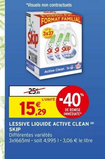 lessive liquide active clean skip 