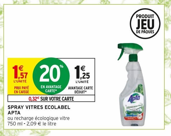 SPRAY VITRES ECOLABEL APTA