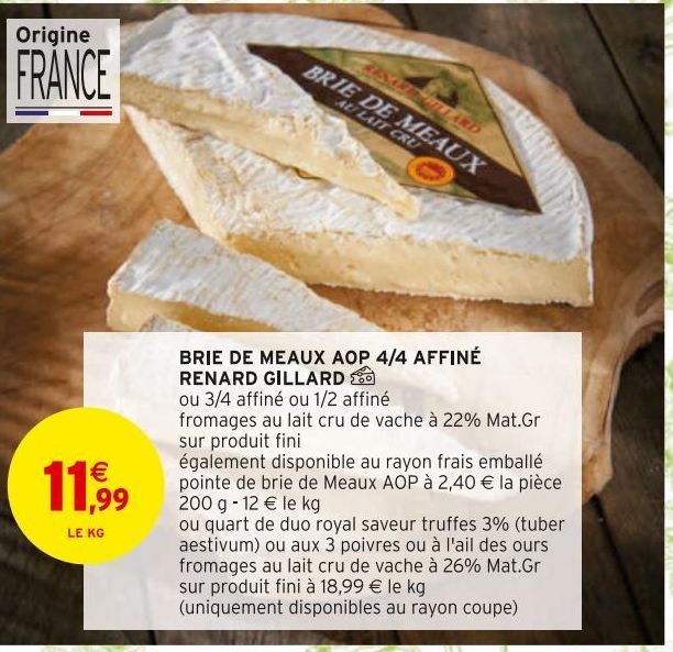 BRIE DE MEAUX AOP 4/4 AFFINE RENARD GILLARD