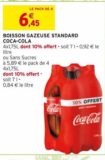 BOISSON GAZEUZE STANDARD COCA-COLA