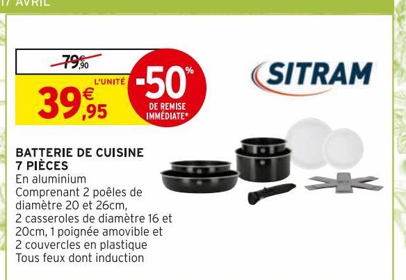 BATTERIE DE CUISINE 7 PIECES 