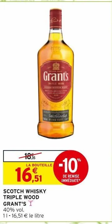 scotch whisky triple wood grant's