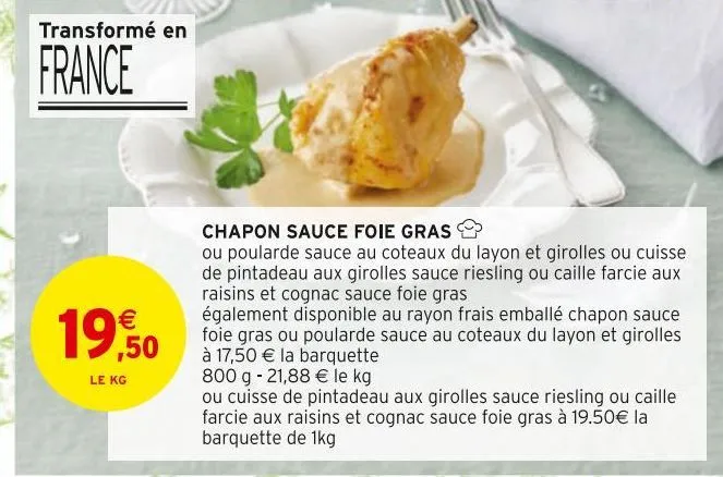 chapon sauce fois gras