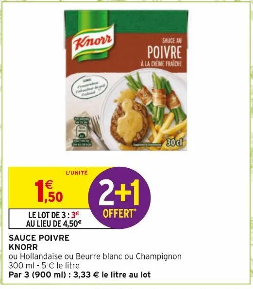 sauce poivre knorr