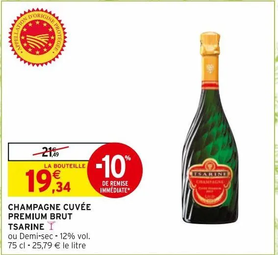 champagne cuvée premium brut tsarine