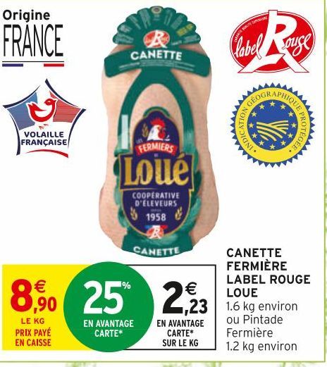  CANETTE FERMIÈRE LABEL ROUGE LOUE