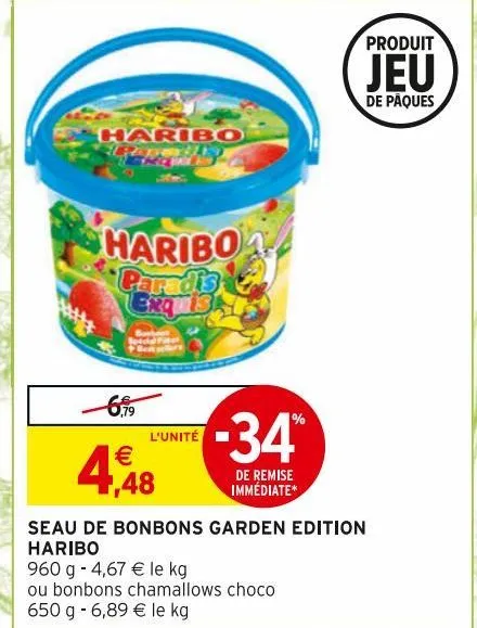 seau de bonbons garden edition haribo