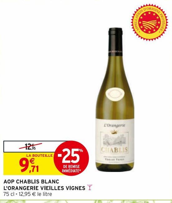 AOP CHABLIS BLANC L'ORANGERIE VIELLES VIGNES