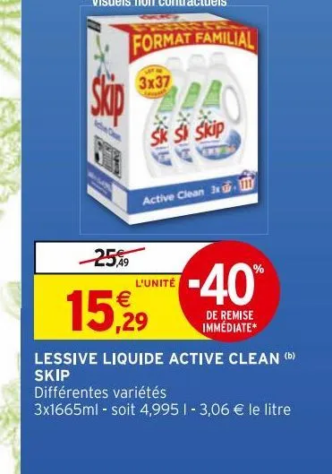 lessive liquide active clean skip