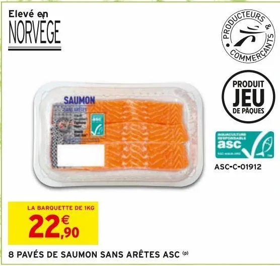 8 pavés de saumon sans arêtes asc