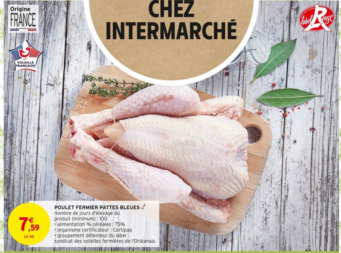 POULET FERMIER PATTES BLEUES