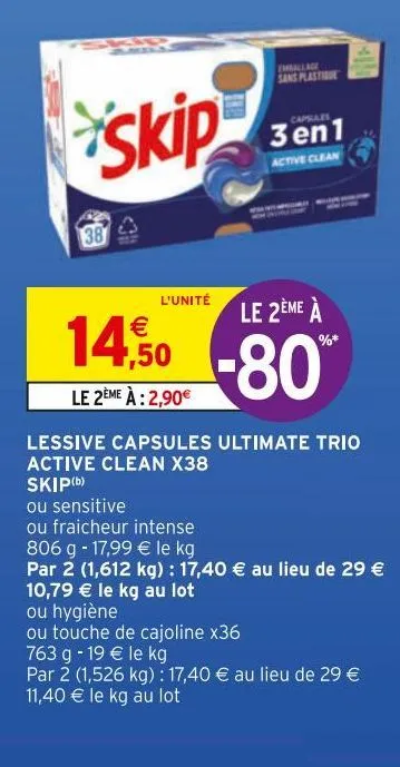 Promo Lessive capsules chez Intermarché