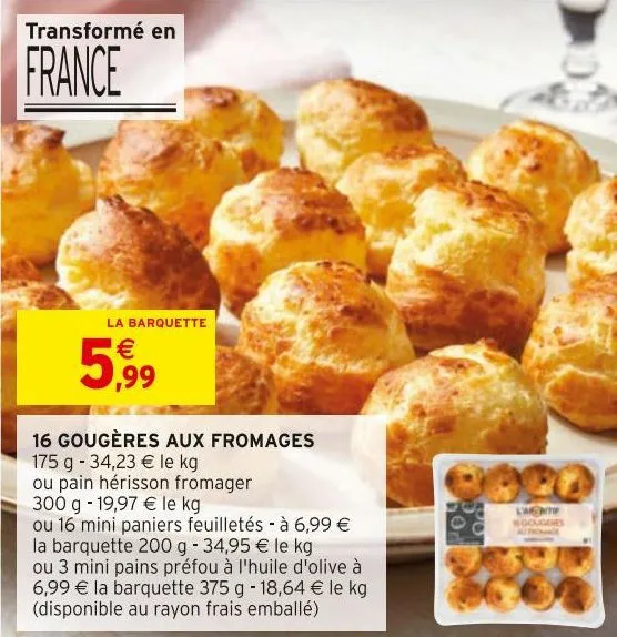 16 gougères aux fromages