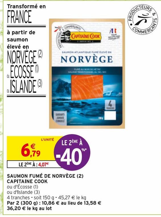 SAUMON FUMÉ DE NORVÈGE CAPITAINE COOK