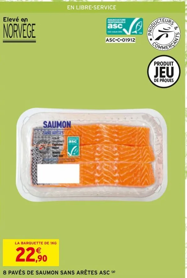 8 pavés de saumon sans arêtes asc