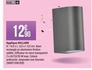 12⁹0  Applique WILLIAM  143L 65x195 cm  rectangle au  sable Diffuren ve pat  ZxGU1/35 W Col  anthracite Ampoules non fou 0001596  fon 