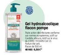 GANDRIOR  Gel hydroalcoolique flacon pompe  Triple action desinfectante conforme aux normes européennes, actif sur Candida albicans, Actif sur le virus du COMO 19 (SARS COV 2) Parfum the vert. Flacon 