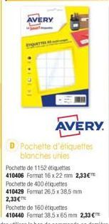 étiquettes Avery