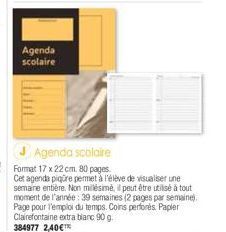 agenda scolaire 