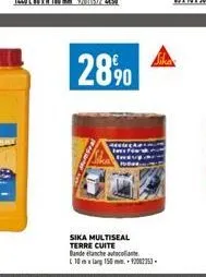 2890  sika multiseal terre cuite bande anche autocolant 10mlag 150 mm 92002353-