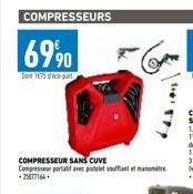 COMPRESSEURS  6990  COMPRESSEUR SANS CUVE Compresseur portatif avec pistolet souffant et mant -2577164.  1101 577  