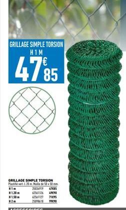 GRILLAGE SIMPLE TORSION H1M  4785  GRILLAGE SIMPLE TORSION PlanetL 20 Male de 5050 mm 25034919 47085  625611264  62541127 71695  25098618 9990  N1  81.20  N1.50  H2m 