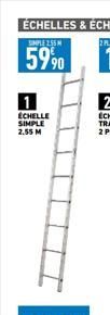 ÉCHELLE SIMPLE 2.55 M 