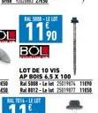 LOT DE 10 VIS AP BOIS 6.5 X 100 Ral 5008-Lelet 2501987 11690 Ral 8012-Lelet 251997711654 