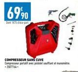 COMPRESSEUR SANS CUVE Compresseur portatif avec pistolet souffant et mant -2577164.  110¹579 
