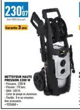 Garantie 3 ans  NETTOYEUR HAUTE PRESSION 2200 W -P2200W -Presion 170 -450  -Carte de pompen -Rebler  A -93036840-