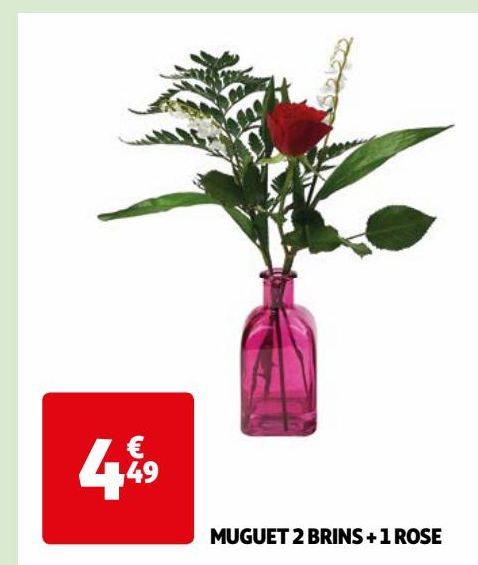 MUGUET 2 BRINS + 1 ROSE