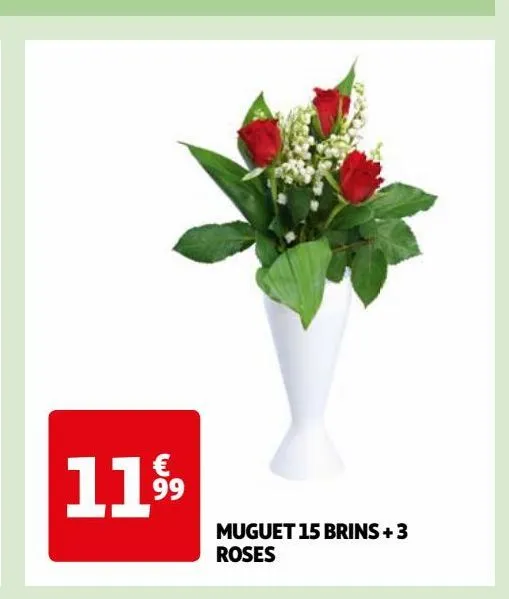 muguet 15 brins + 3 roses