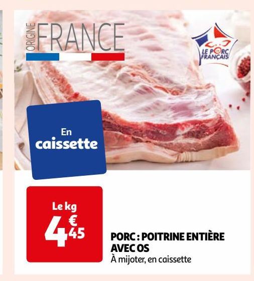 PORC: POITRINE ENTIÈRE AVEC OS