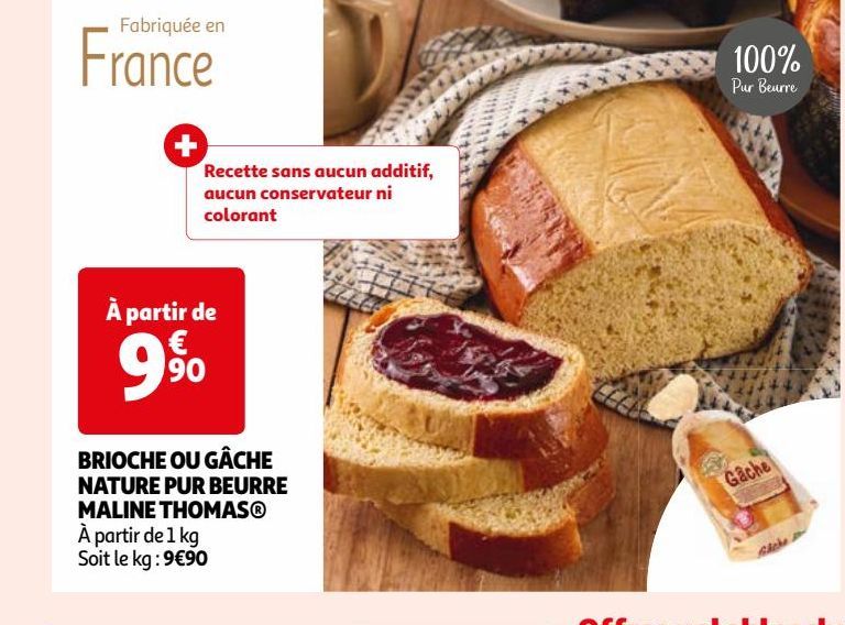 BRIOCHE OU GÂCHE NATURE PUR BEURRE MALINE THOMAS®