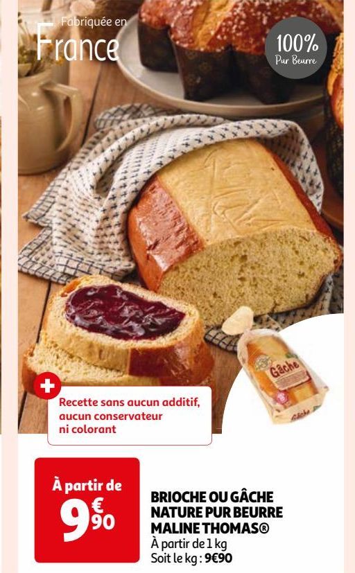 BRIOCHE OU GÂCHE NATURE PUR BEURRE MALINE THOMAS®