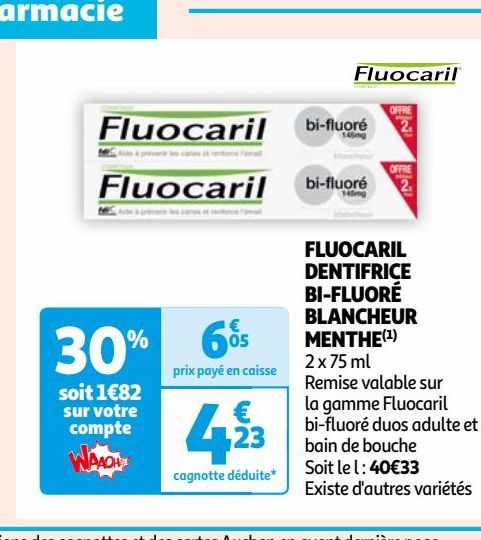 FLUOCARIL DENTIFRICE BI-FLUORÉ BLANCHEUR MENTHE(1)