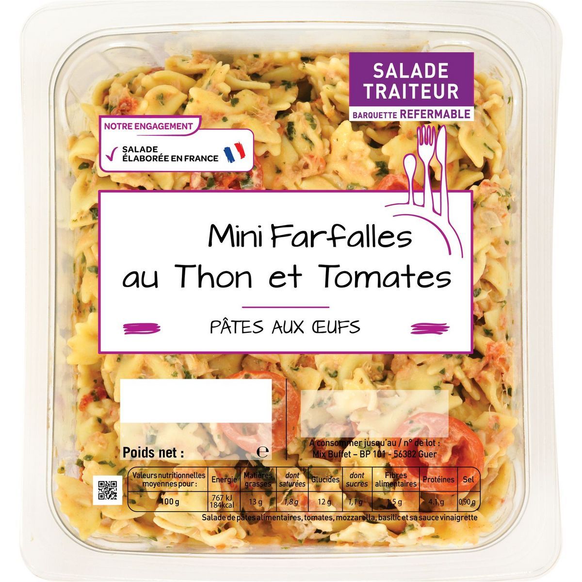 MINI FARFALLES AU THON ET TOMATES