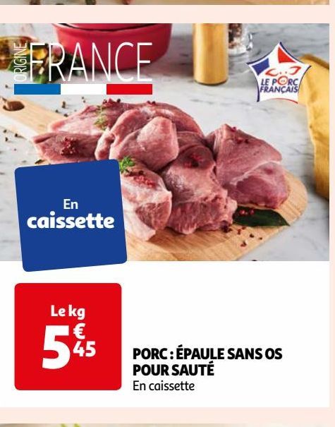 PORC : ÉPAULE SANS OS POUR SAUTÉ