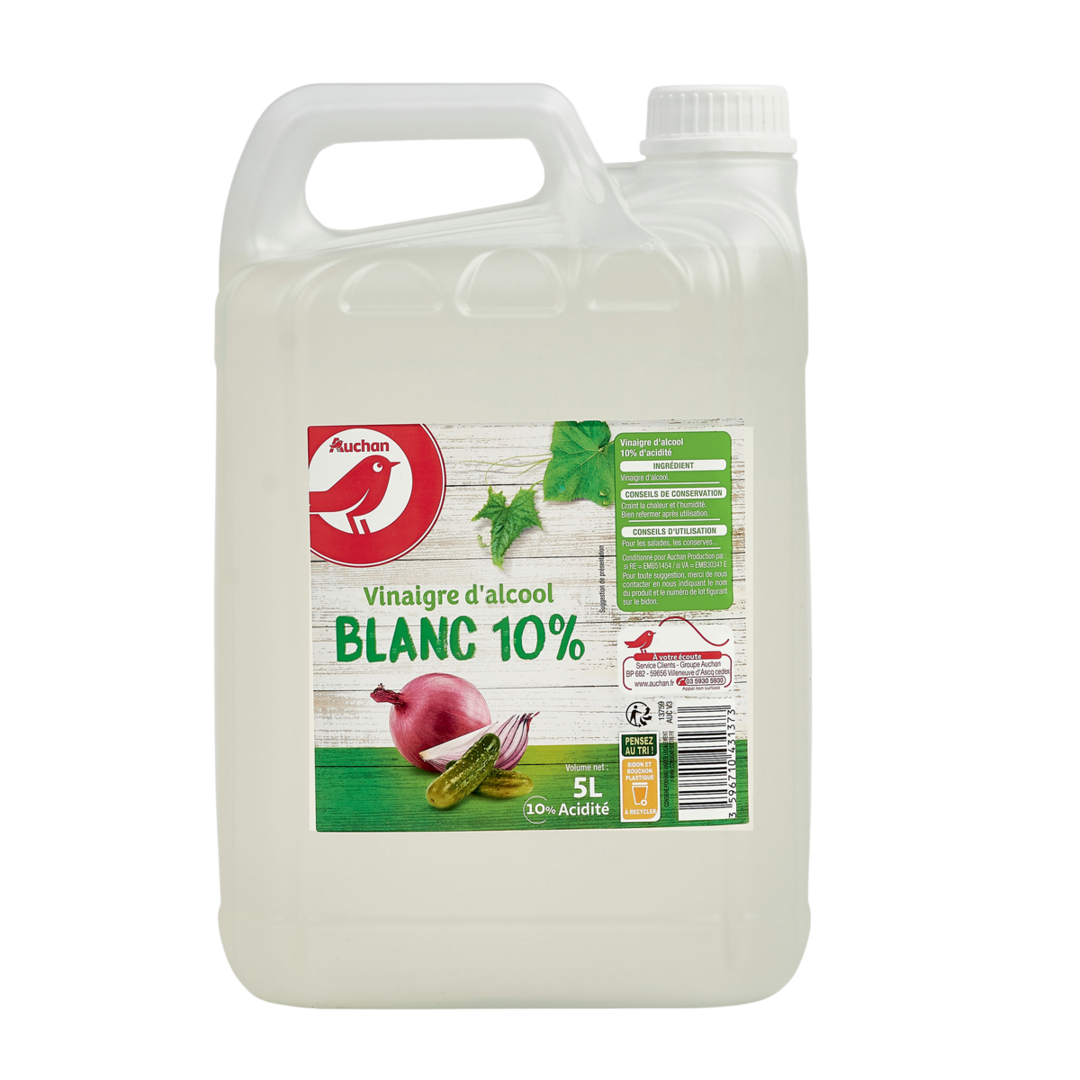 VINAIGRE ALCOOL BLANC 10% AUCHAN