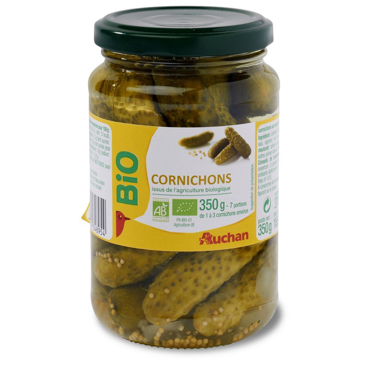 cornichons bocal auchan bio