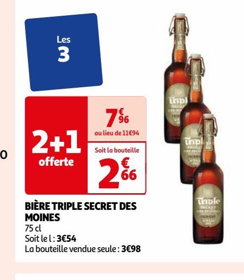 BIÈRE TRIPLE SECRET DES MOINES