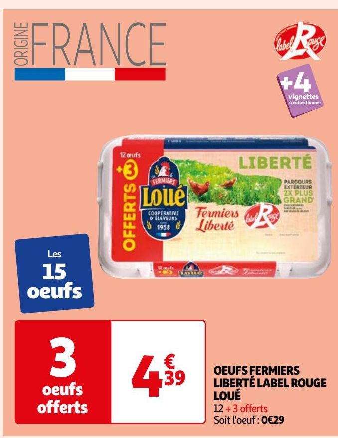 Oeuf fermiers libertè label rouge Louè