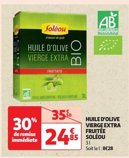 HUILE D'OLIVE VIERGE EXTRA FRUITÉE SOLÉOU